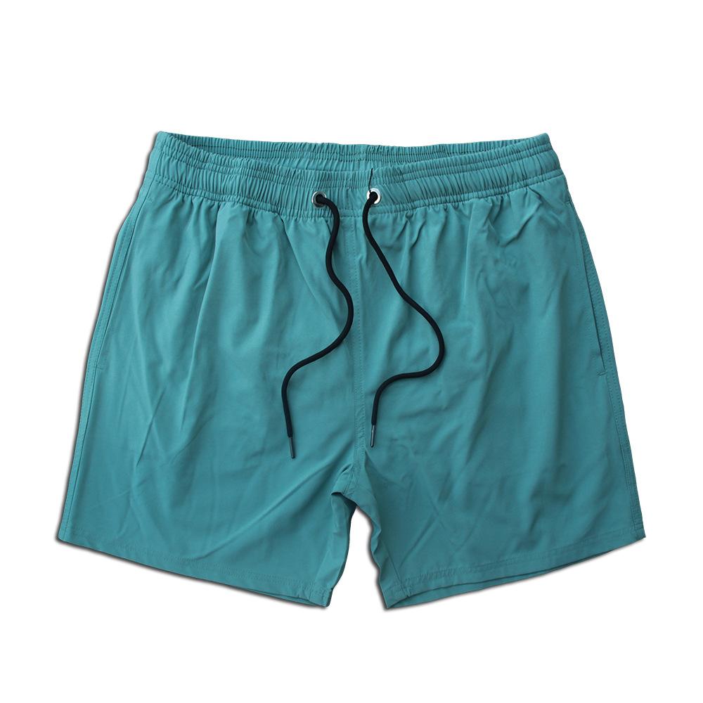 Men Sports Casual Loose Solid Color Swim Shorts Men 4-Point Quick-Dry Beach Shorts Male Lightweight Breathable Board Shorts
