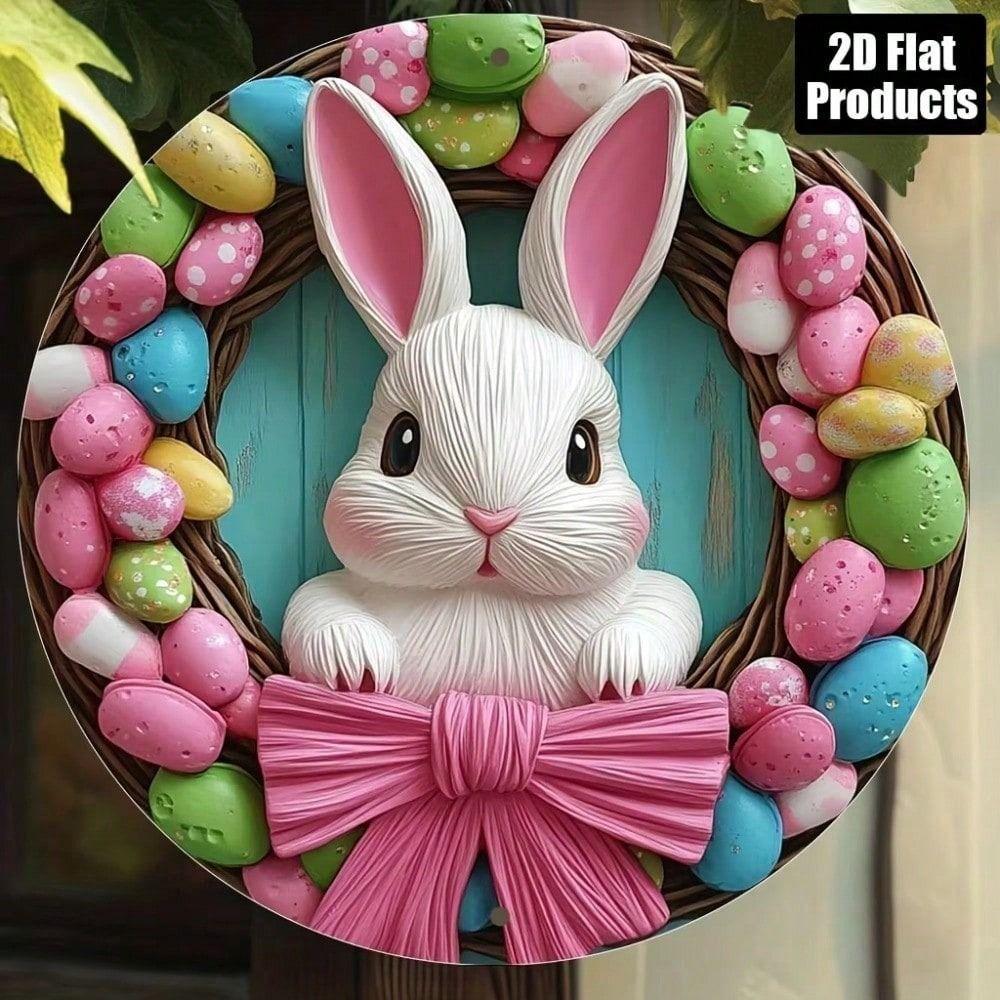 Metal Poster Round Wall Art, Flat Design Home Decor Living Room Gift