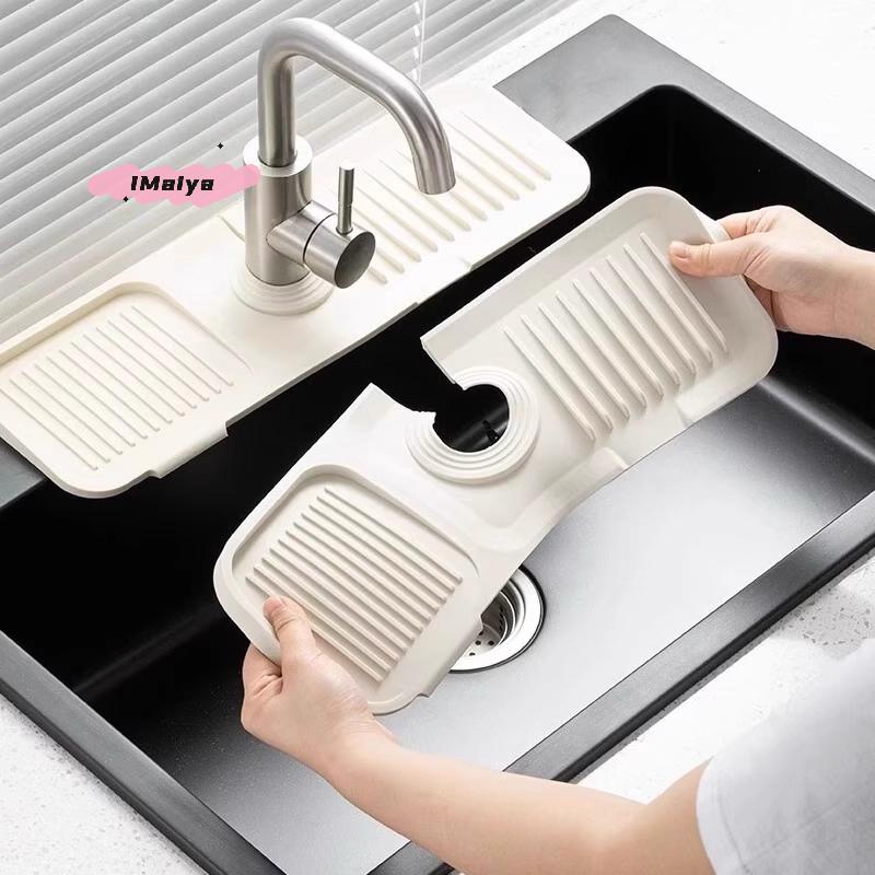 Anti-Splash Silicone Water Tap Drain Mat Foldable And Cuttable Kitchen Sink Backsplash Protector Easy to Clean