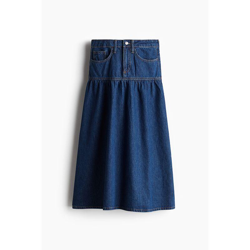 

HM 2025 New Fall Women s Clothing Fashion Casual Leisure Horn Hem Denim Skirt 1284059