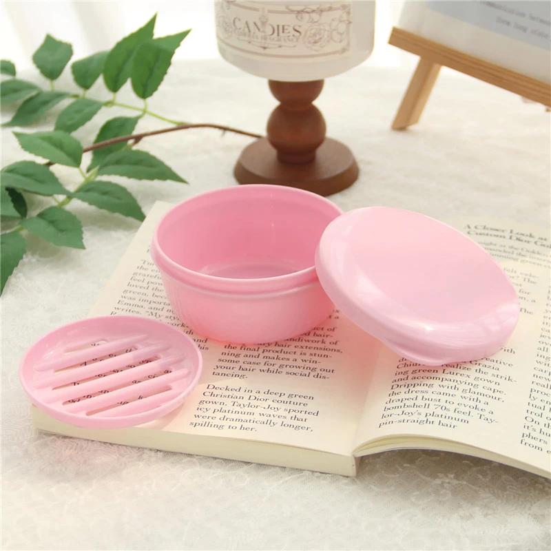 Soap Box Bathroom Accessories Portable Sealed Soap Case Round Shape Soap Holder Travel Supplies Soap Dish for Bathroom Hand Soap