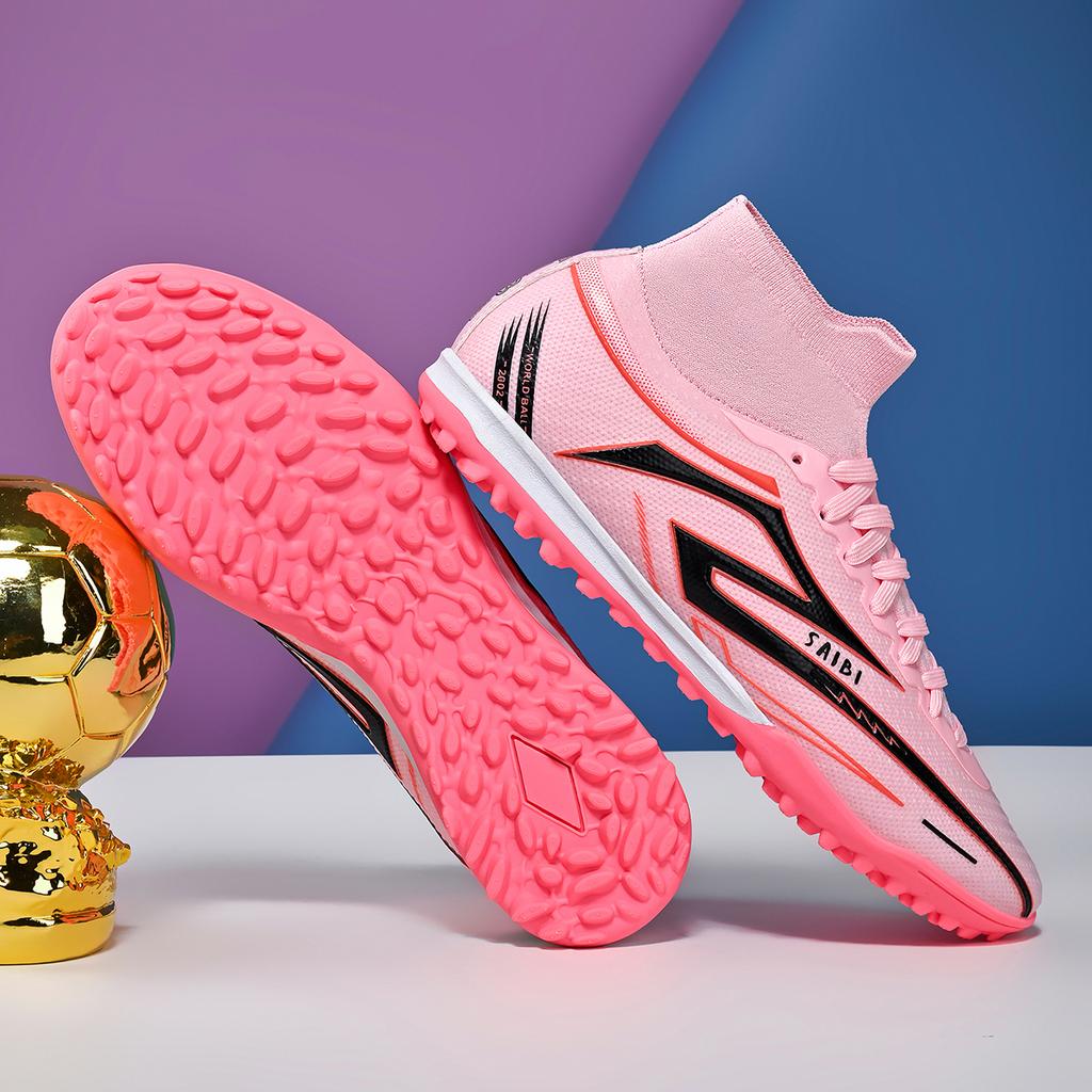 Nowe męskie profesjonalne buty piłkarskie za kostkę antypoślizgowe buty do piłki nożnej TF/FG buty sportowe dla chłopców wygodne buty sportowe uniseks