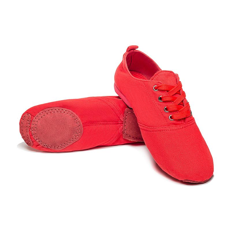 

Обувь для джазовых танцев Низкая тренировочная обувь для взрослых Обувь с мягкой подошвой Обувь для занятий балетом для мужчин и женщин Обувь для йоги и современных танцев 34 красный