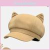 Retro Cat Ear Octagon Cap For Women Wool Blend Warm Windproof College Style Fashion Gift