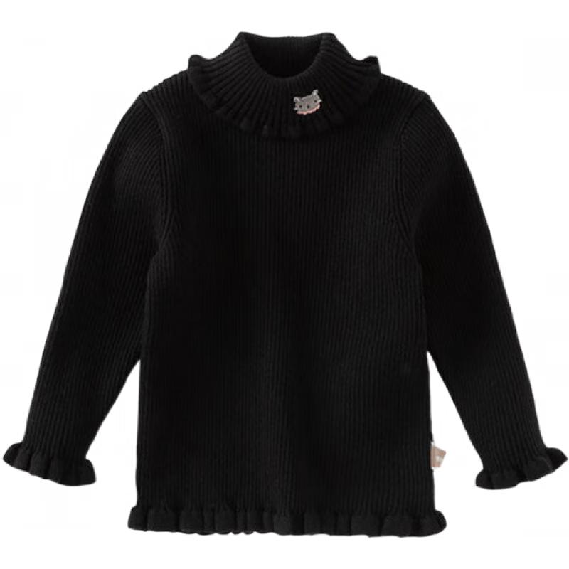 DAVE&BELLA Girls' De Velvet High-Neck Thermal Sweater