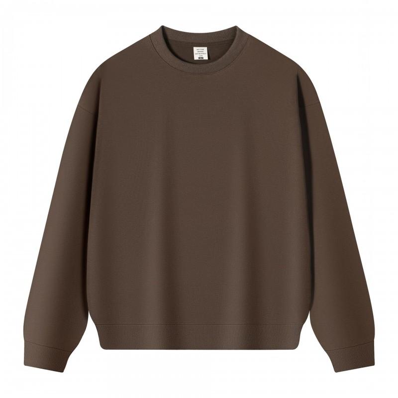 Mens Heavyweight 350g Cotton Oversized Drop Shoulder Crewneck Sweatshirt Casual Loose Fit Basic Tee