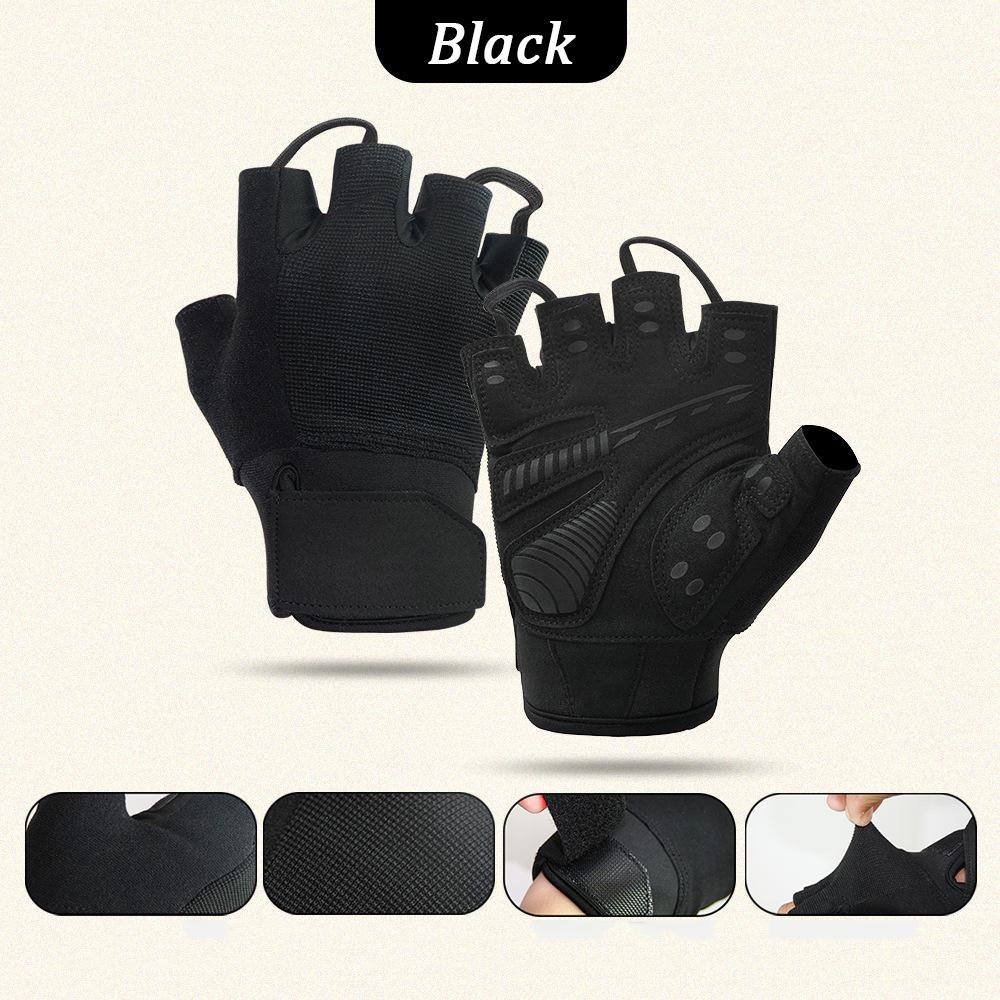 Motorcycle Riding Gloves Outdoor Sports Wear-resistant Non-slip Breathable Half-finger Bicycle Riding Gloves