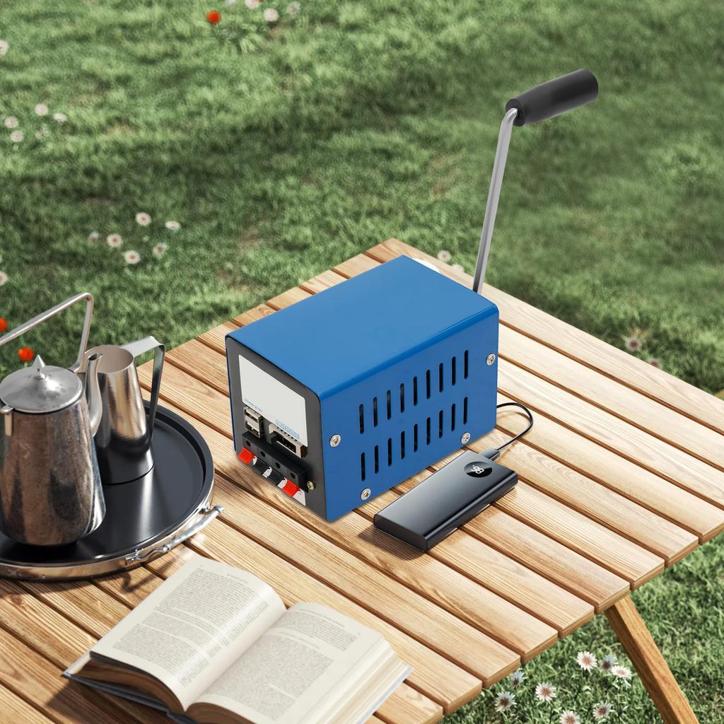 28V 20W Portable Generator, Hand Crank Generator, Manual Crank Generator Freestanding Portable Used As An Emergency Power Source