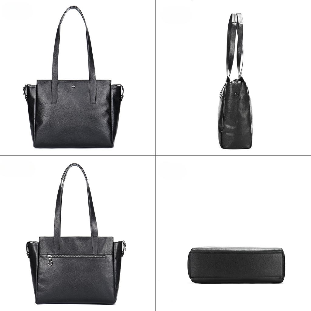 Fashion Leather Women Handbag Large Capacity Casual Tote Head Layer Cowhide Shoulder Bag