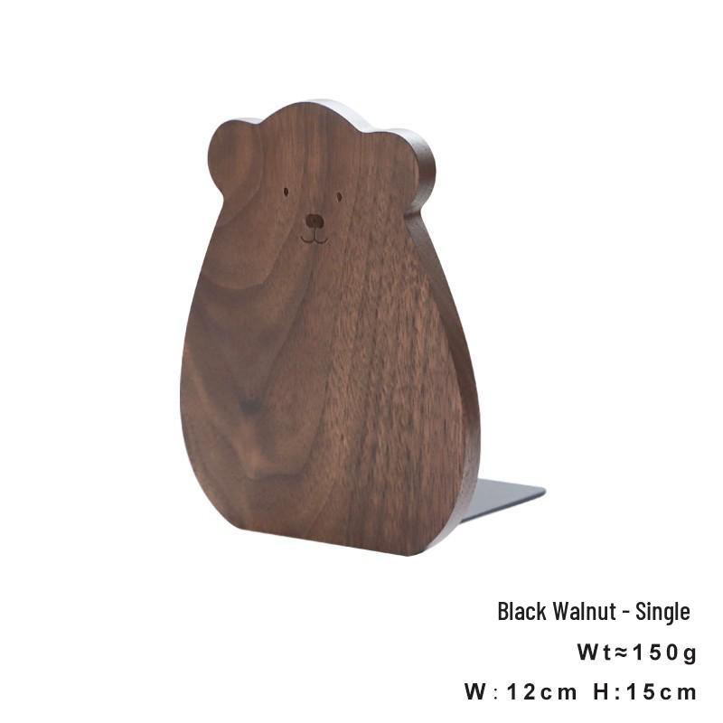 Black Walnut Wooden Anti-Fall Book Stand for Dorm or Office