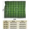 Warm Soft Blanket Camping Soccer Field White Line Grass Background Throw Blanket Flannel Bedspread For Outdoor Sofa Bed Cover
