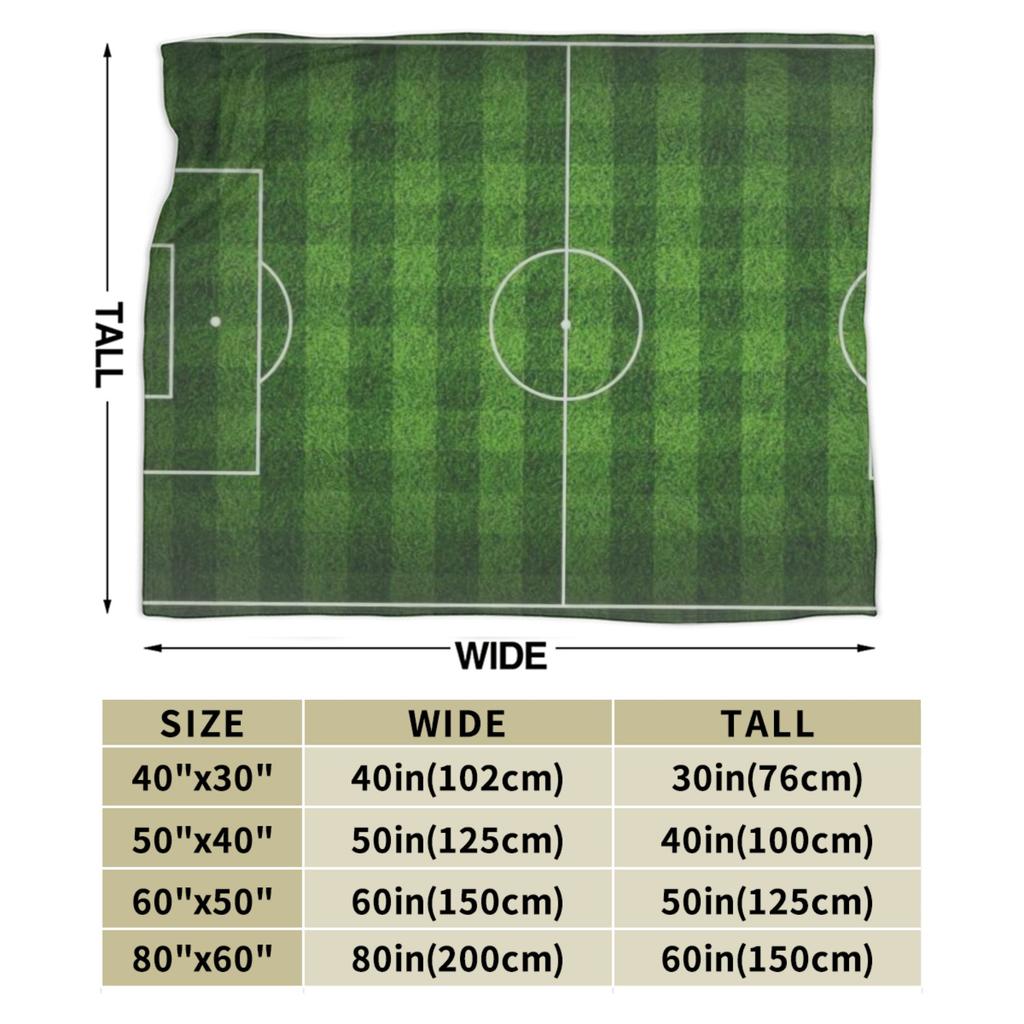 Warm Soft Blanket Camping Soccer Field White Line Grass Background Throw Blanket Flannel Bedspread For Outdoor Sofa Bed Cover