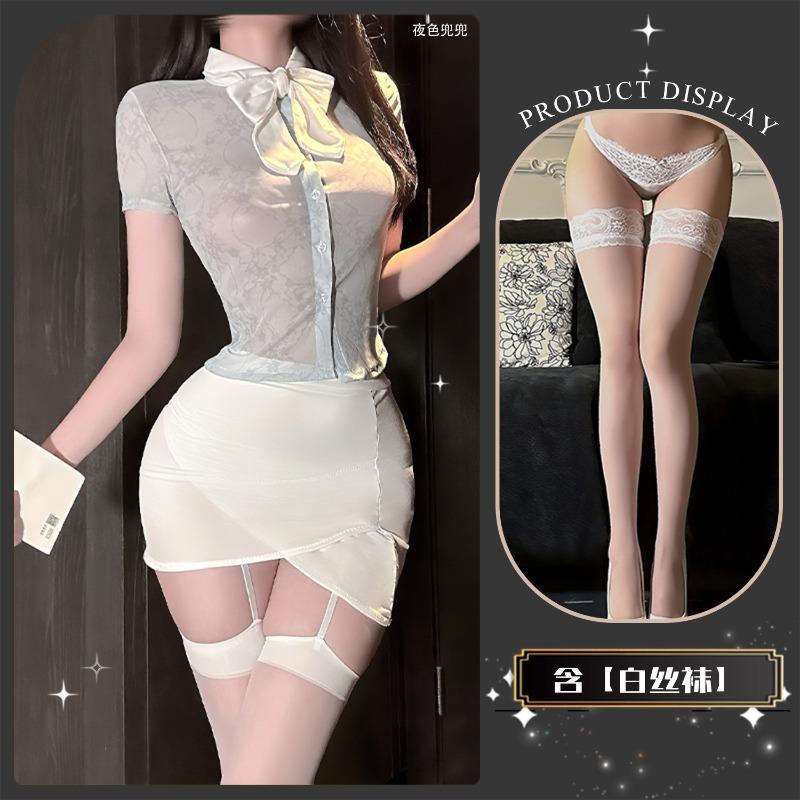 Sexy lingerie sexy pure desire bow business suit cosplay secretary uniform seduction qqny