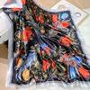 Popular Shawls Europe And America Fashion Bandannas Wild leopard print Sunscreen 90X90CM Bandanna Luxury Square Silk Scarves