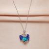 Temu Cross-border New Arrival Colorful Pendant Necklace With Heart-shaped Birthstone Dragon Wholesale Factory Direct Sale Haojie
