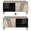 Coffee Table Gray 80 x 50 x 40 cm Solid Mango Wood