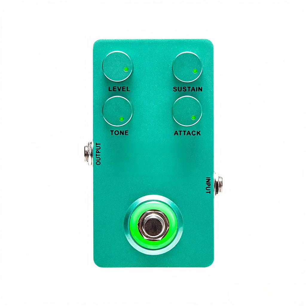 Compressor Effect Pedal True Bypass Guitar Effect Pedals with 4 Rotating Knobs and Foot Switch for Electric Guitar Bass