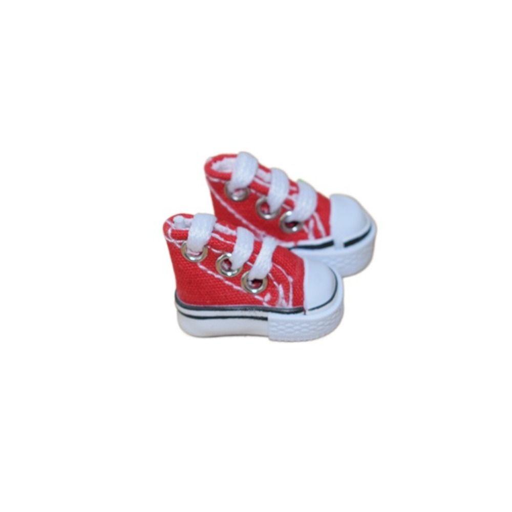 Fashion Cute 3.5CM Doll Shoes Mini Solid Colored 1/8 Bjd Canvas Shoes Doll Dress Up Accessories