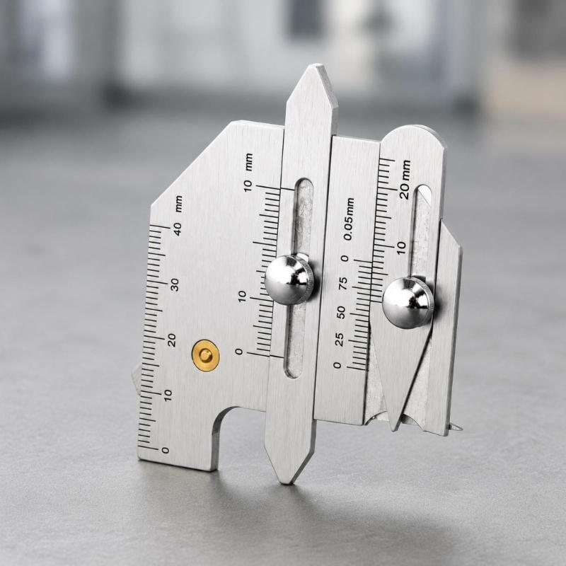 Welding Inspection Gauge Instrument, Steel Measuring Tool with Adjustable Slides for Width, Spacing, and Joint Preparation