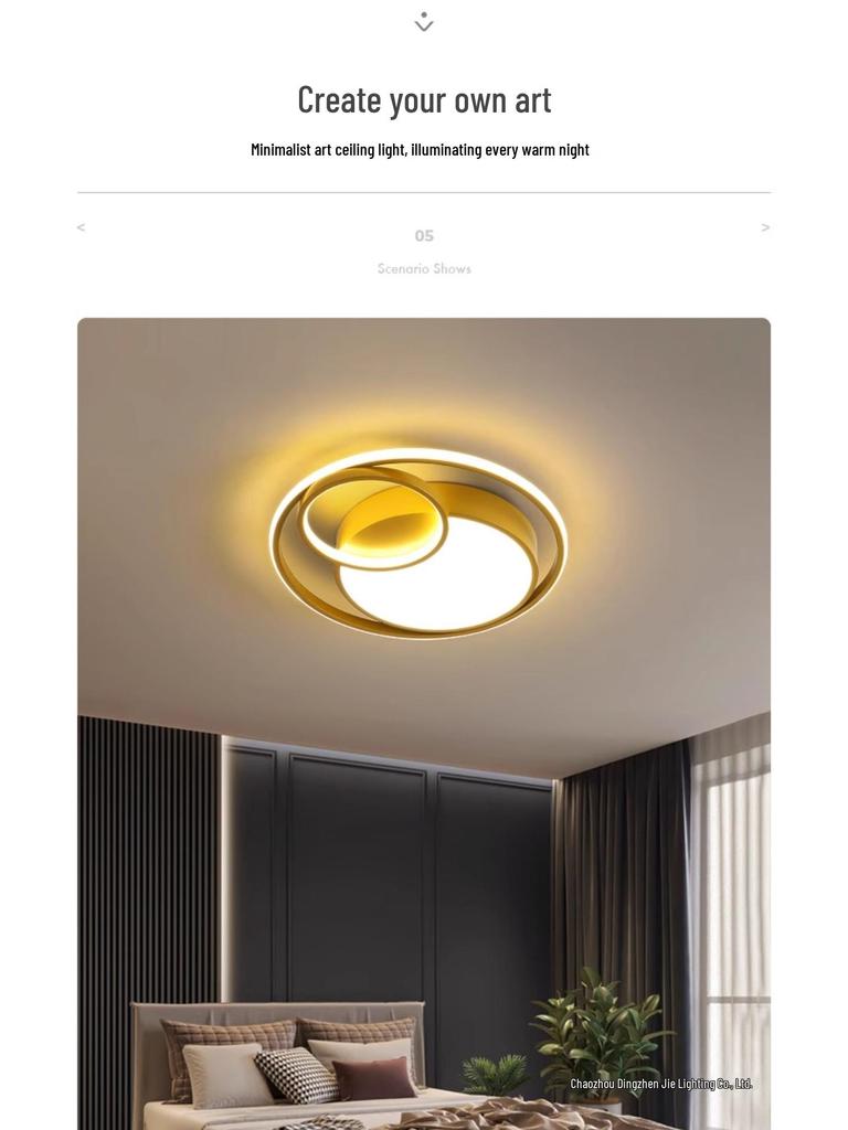 Nordic Modern LED Ceiling Light - Minimalist Black & White Design for Bedroom, Study, or Romantic Settings