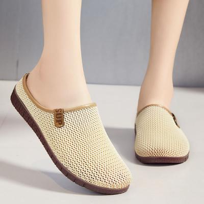 Neue Sommer-Baotou-Slipper mit Mesh, bequeme und atmungsaktive Sandalen zum Tragen, dünne Freizeitschuhe für draußen