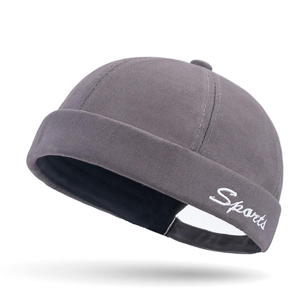 Fashion Letter Print Beanie Hats Men Docker Cap Skullcap Retro Brimless Hip Hop Hats Cotton Adjustable Spring Landlord Hat