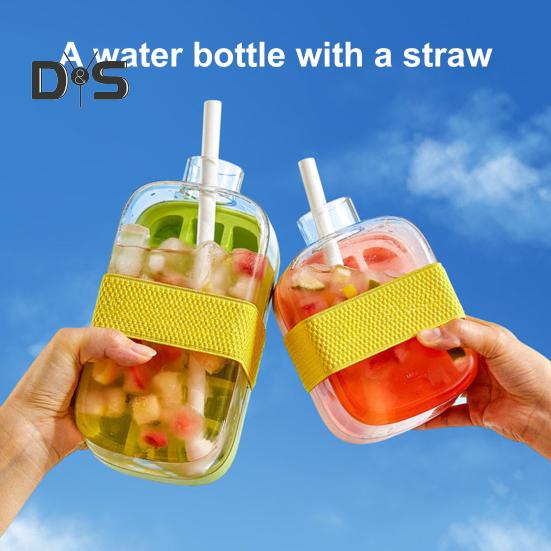 Water Bottle Ice Tray Press-to-Cold 2-in-1 Ice Cube Mold & Kettle Quick Ice Making Portable Bottle Easy Release Silicone Mold Touch-Free Freezer Cup