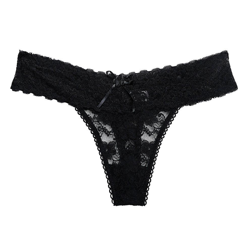 Sheer Women Lace Flower Briefs Mid Waist Floral Underpants Fashion Lace Thong Panties Underwear