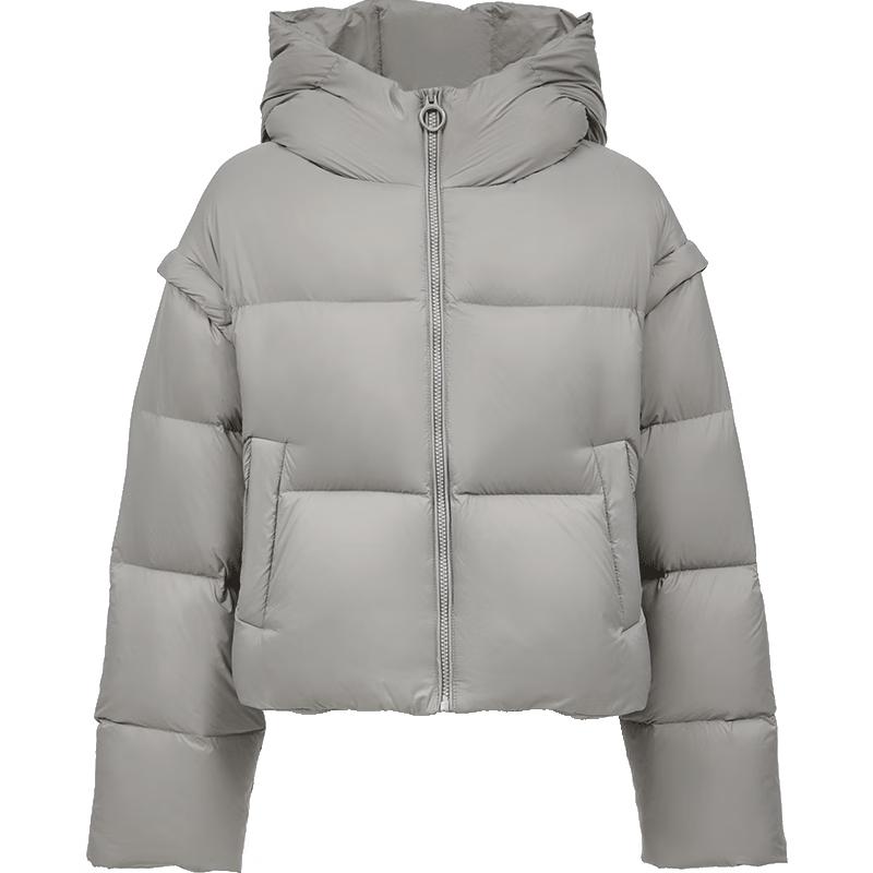 

VEROMODA 2025 Winter 90% White Duck Down Detachable Sleeve Hooded Short Jacket S