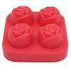 4-Cavity Small Ice Cube Tray Cute Rose Shaped Reusable Durable Waterproof Wear-resistant Ice Cube Mold Kitchen Tool Bars