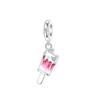 925 Silver Cute Lollipop Ice Cream Pendant Charms Cake Fruit Candy Donut Apple Pizza Beads Necklace DIY Bracelet Jewellery Gift