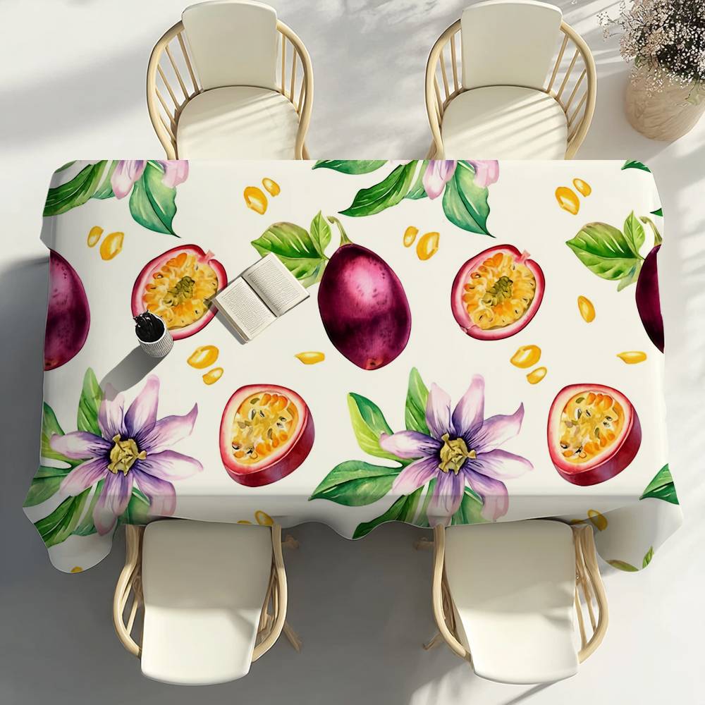 1PC Passion Fruit Table Cloth Home Party Picnic Dining Room Kitchen Patios Stain-Proof Polyester Table Cloth