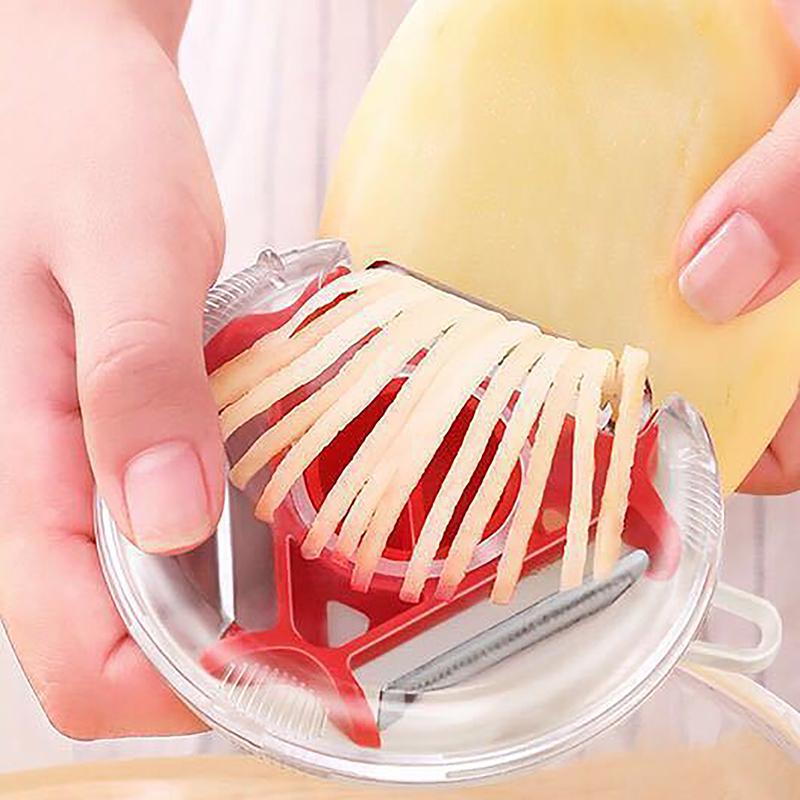 3 in 1 Magisches Trio Schäler Set Hobel Reibe Schäler Julienne Schneider Multi-Schälklinge Zestenreißer Reibe Küchenwerkzeug Zubehör