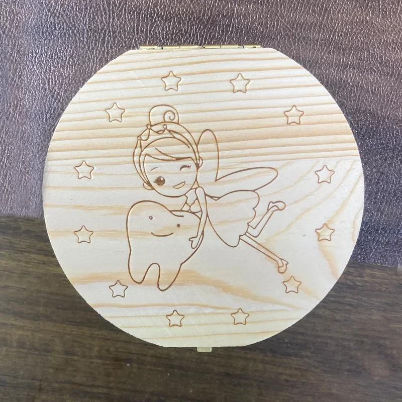 

Деревянный детский ящик для хранения зубов, органайзер для деревянных коробок для зубов, молочные зубы, ящик для сбора зубов, коробка для пуповины