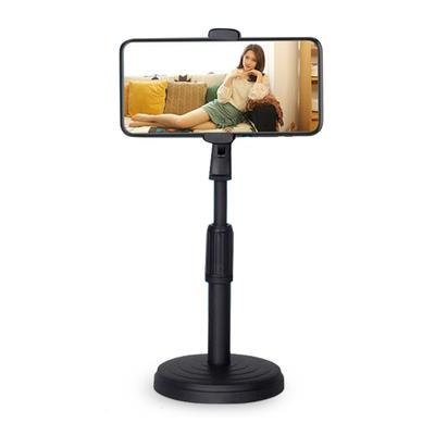 Desktop Cell Phone Stand Holder Clamp Tablet Stand Adjustable Height Portable Stable Round Base for