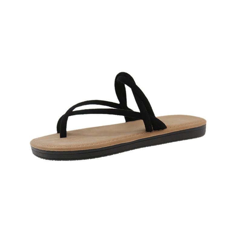 Korean version of retro toe slippers women's summer wear 2025 new versatile casual flat commuter Roman sandals