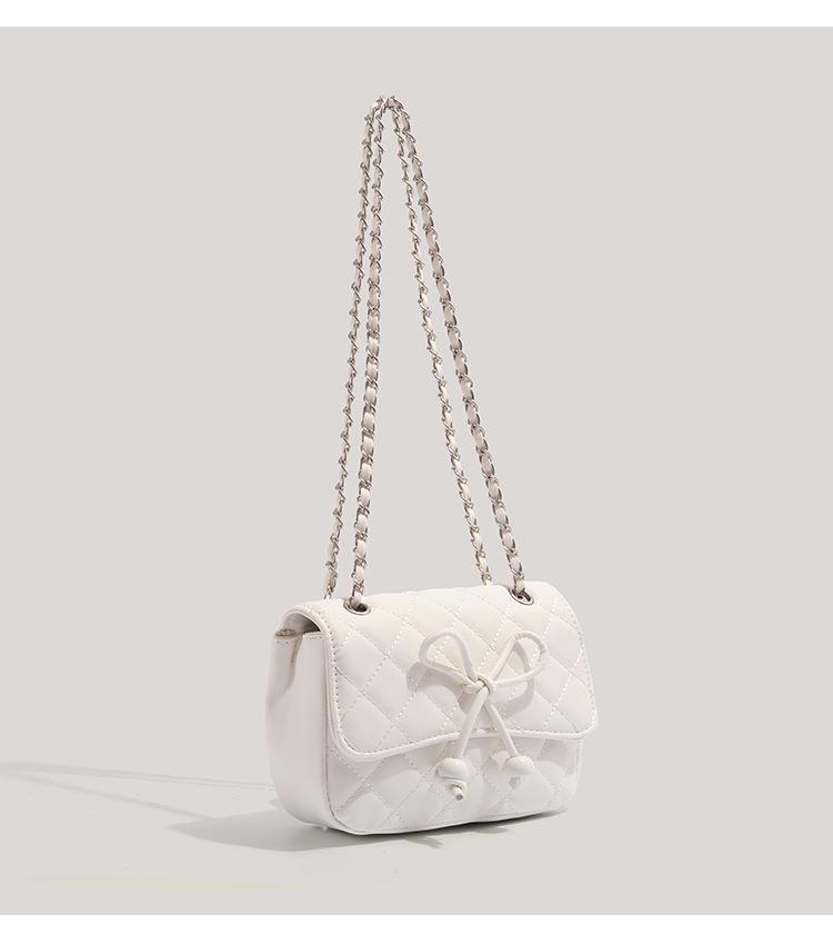 2025 Women's Fashion Bow Small Square Crossbody Bag - Versatile and Chic with Chain Detail