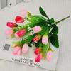 New Long Stem Artificial Tulip Bouquet Decorative Authentic Touch Artificial Flowers DIY Fake Flower Floral Arrangement