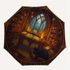 Enchanted Library Round Rug: Mystical Bookshelf DesignUmbrella, Portable 3-Fold Umbrella for Men & Women,Christmas Gift ES353