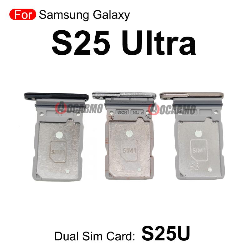 For Samsung Galaxy S25Ultra Sim Tray Dual Sim Card Holder Slot Replacement Part Black Silver Gold