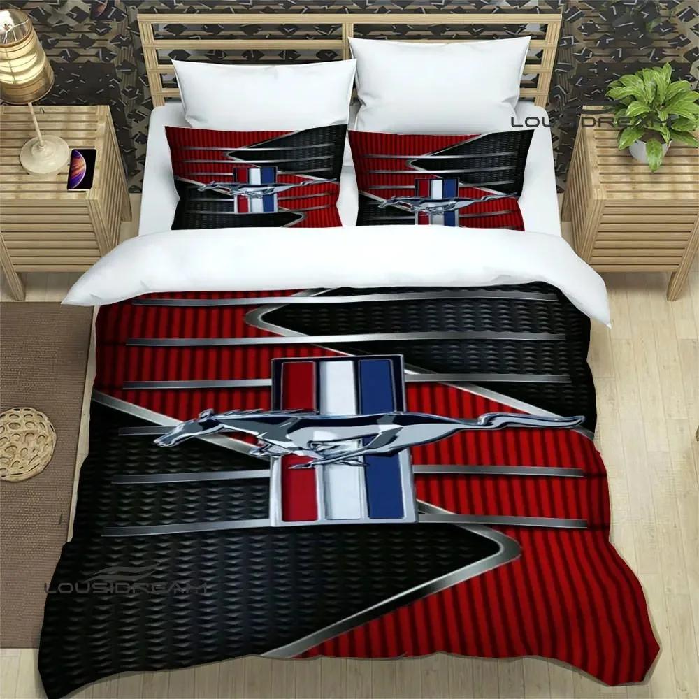 Mustang Car Logo 3D NEW Duvet Cover Pillowcase Bedding Set Adult Boy Girl Bedroom Decoration Children Single Double Large
