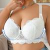 Oversized Pure Desire Embroidered Lace Bra Lifting Slimming U-Back Gathered Push-Up Bra