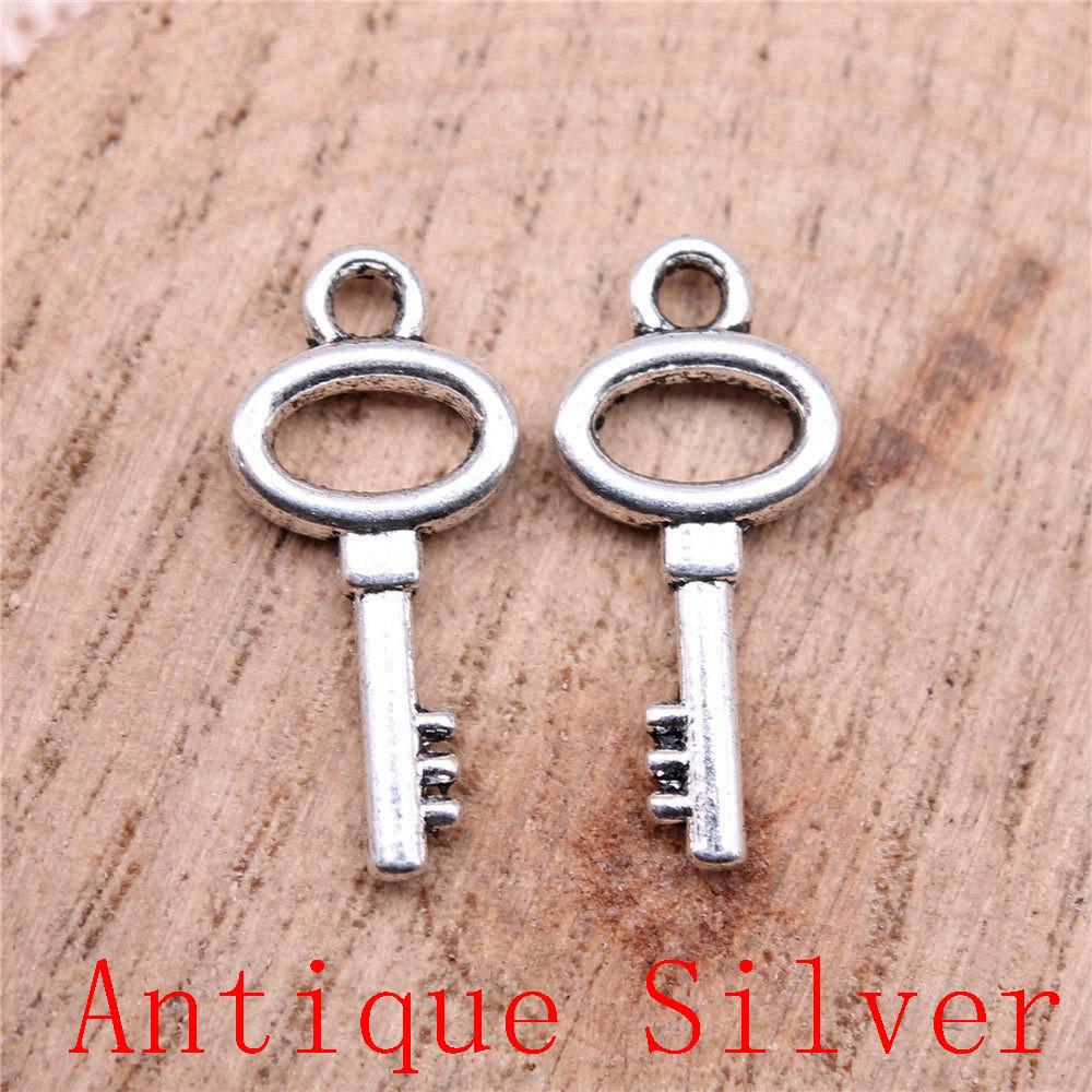 Classic Key Shaped Charms Pendant For Bracelet Necklace Jewelry Making Craft Findings