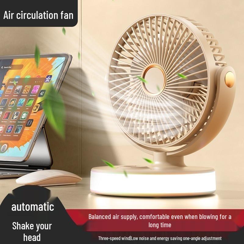 USB Rechargeable Oscillating Fan for Dorm, Office, and Home