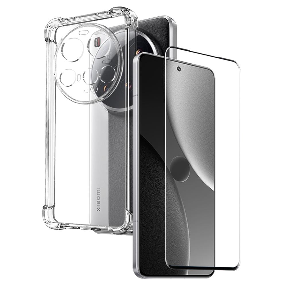 

NORTHJO For Xiaomi 15 Ultra Case Shockproof TPU Clear Phone Cover with 3D Curved Tempered Glass As Shown A