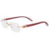 RSINC Wood RIMLESS WOOD-STEEL GOLD COLOR Finish Eyeglasses Frames Size 54-16-138 6252206458411