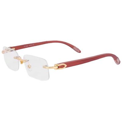 RSINC Lunettes Montures Bois SANS MONTURE FINITION BOIS-ACIER COULEUR OR Taille 54-16-138 6252206458411