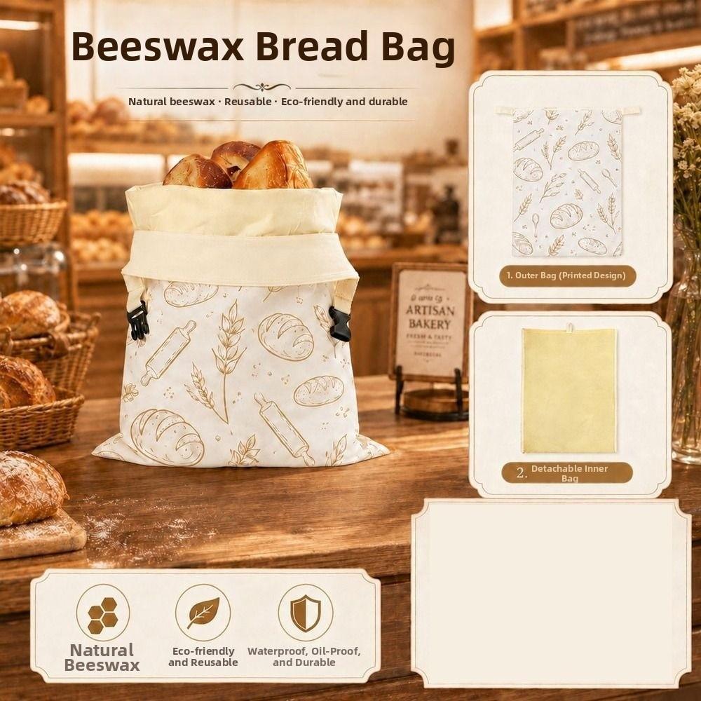 Sacos de Pão Reutilizáveis de Cera de Abelha Sacos de Armazenamento de Alimentos Revestidos com Cera de Abelha Sacos para Pão de Fermentação Natural Armazenamento de Queijo