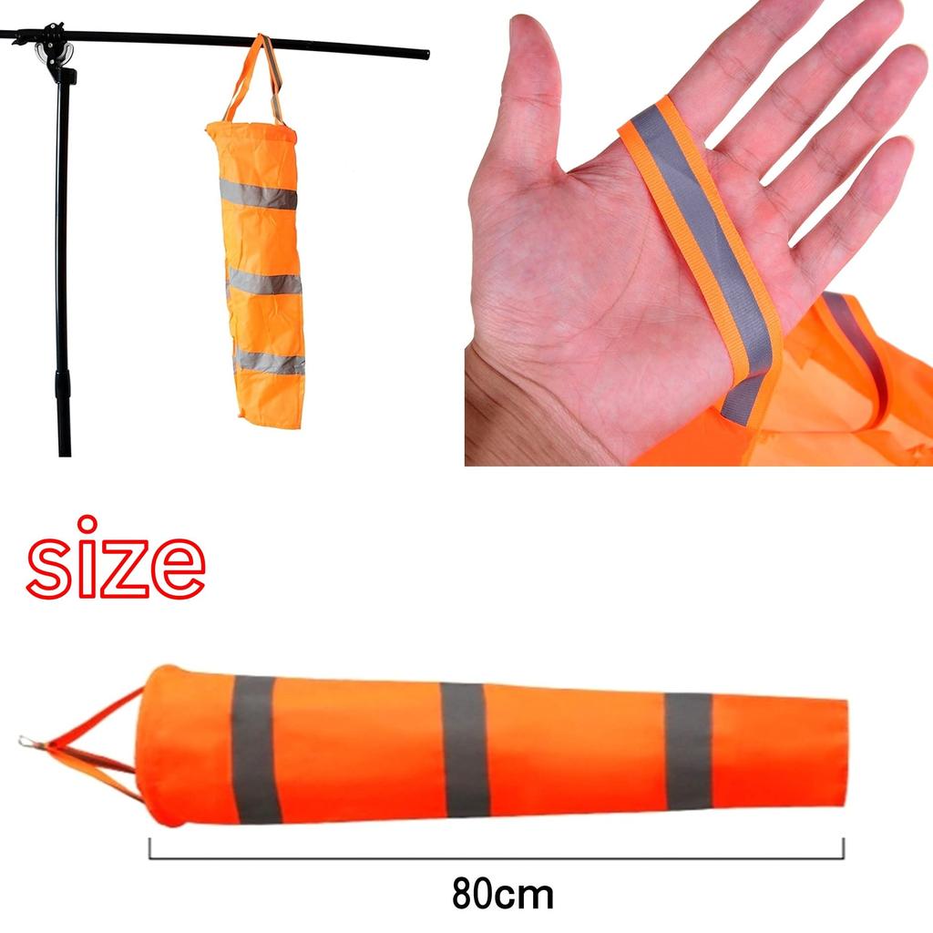 Leiasnow Pack de pour Mesurer la Vitesse du Vent et le Vent et le Vent et Lumineux Pack de Manches à Air, 80cm, 6, Direction, Force, Puissance, Réfléchissant, (Orange &