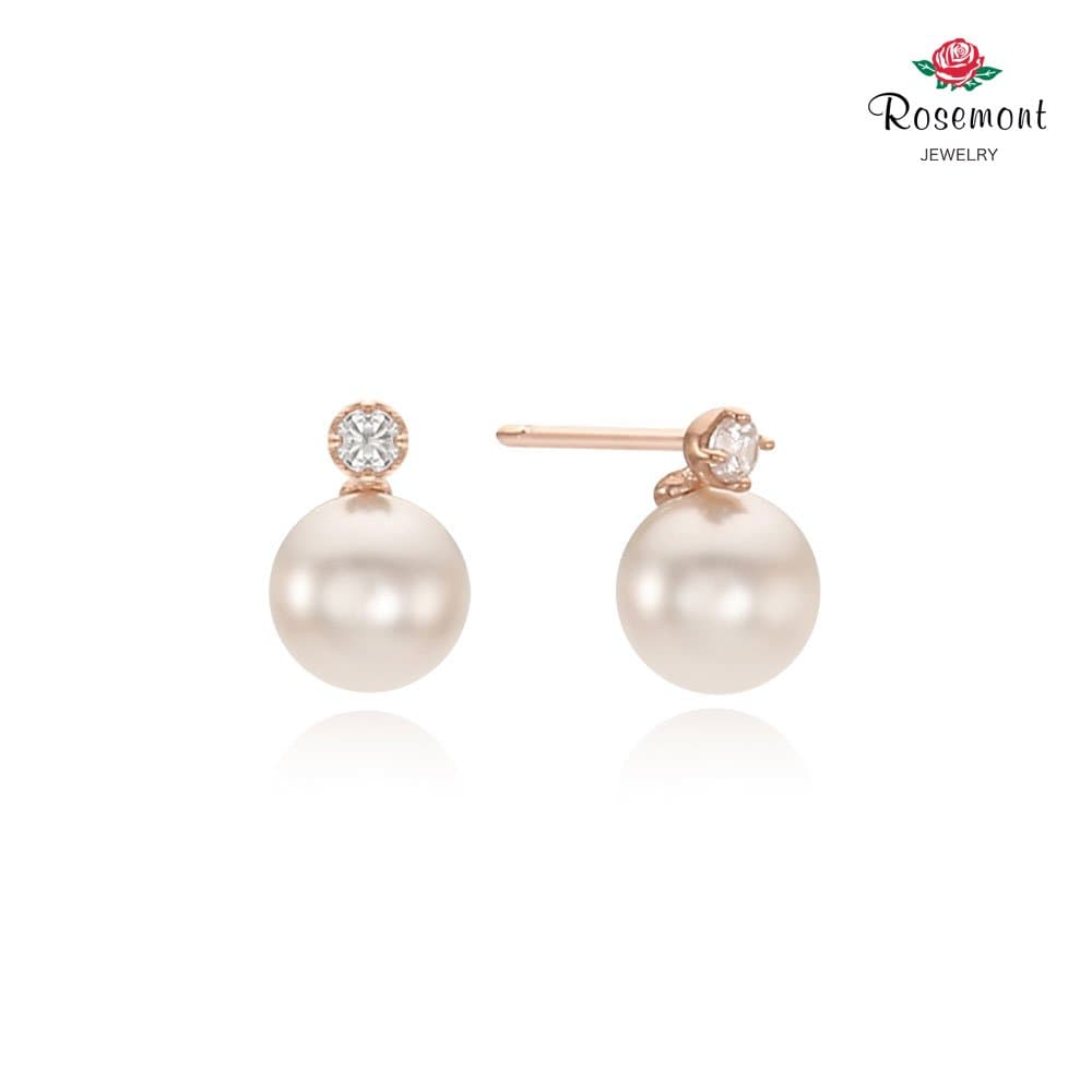 

[Rosemont] Silver Pearl Earrings Rc0129